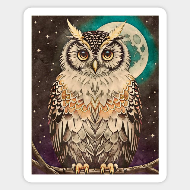 Owl Spirit Sticker by Whiskers and Wings